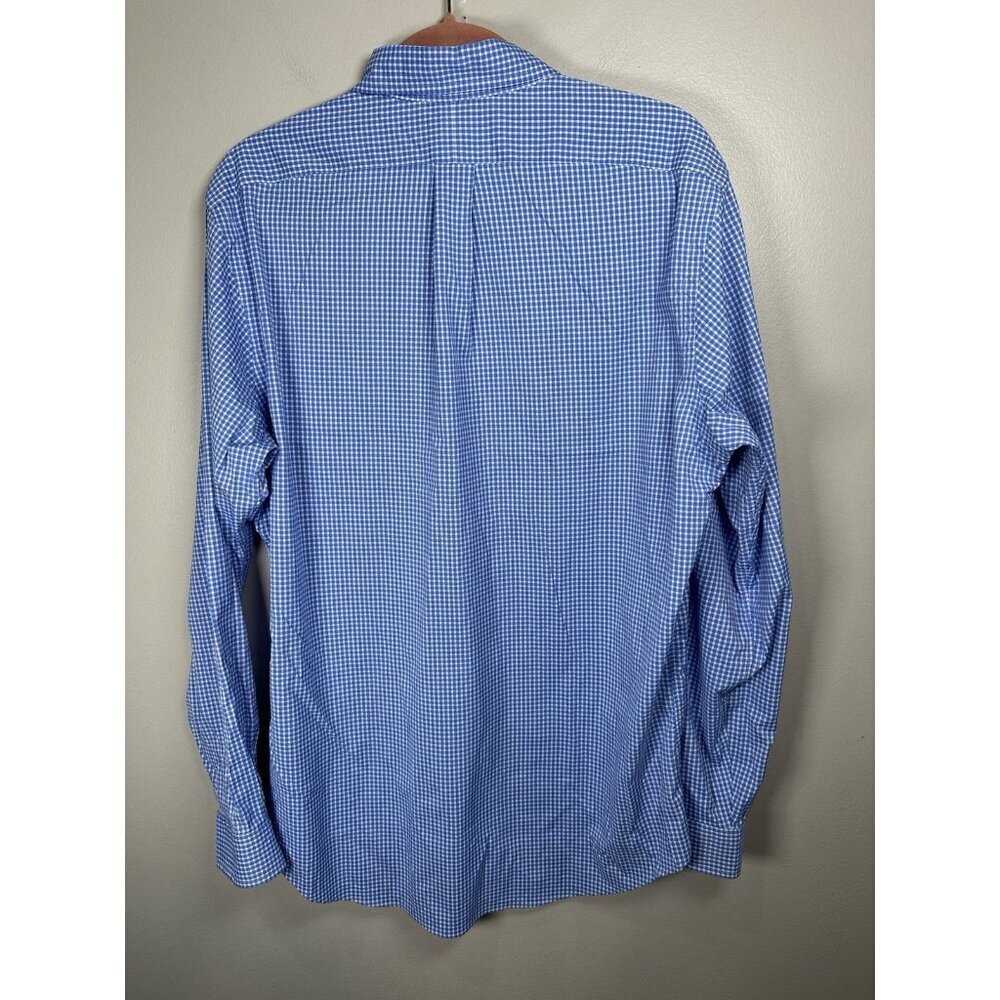 Ralph Lauren Classic Fit Performance Button Down Shirt Size Large Blue White - Picture 8 of 8